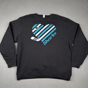 San Jose Sharks Sweatshirt Womens XL Black NHL Hockey G III 4Her Fleece Crewneck